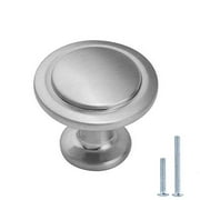 Lizavo Brushed Satin Nickel Kitchen Cabinet Knobs Modern Round Pulls Hardware for Drawer Dresser- 1-1/4 inch Diameter, 25 Pack