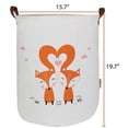 thumbnail image 6 of AUCHEN 19.7" Collapsible Laundry Basket, Foldable Cotton Linen Laundry Hamper for Baby Girl Boy, Large Capacity Basket with Handles Bag Dirty Clothes Toy Storage Basket Bin ( Round - 2 Fox ), 6 of 6