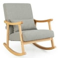 thumbnail image 1 of Costway Upholstered Rocking Chair with Pillow Rocking Armchair with Rubber Wood Frame Grey, 1 of 10