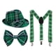 thumbnail image 5 of St. 's Day Hat Contrast Color Create Atmosphere Plaids Green Cosplay Festival Bow-Knot Suspender for Party, 5 of 5