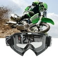 thumbnail image 4 of Adjustable Goggles, High Softness Scratch Proof Sandproof Motorcycle Goggles Wear  with 3 Layers Sponge Pad for Hiking Black Frame Transparent Lens Gray Word,Red Frame Red Goggles, 4 of 8