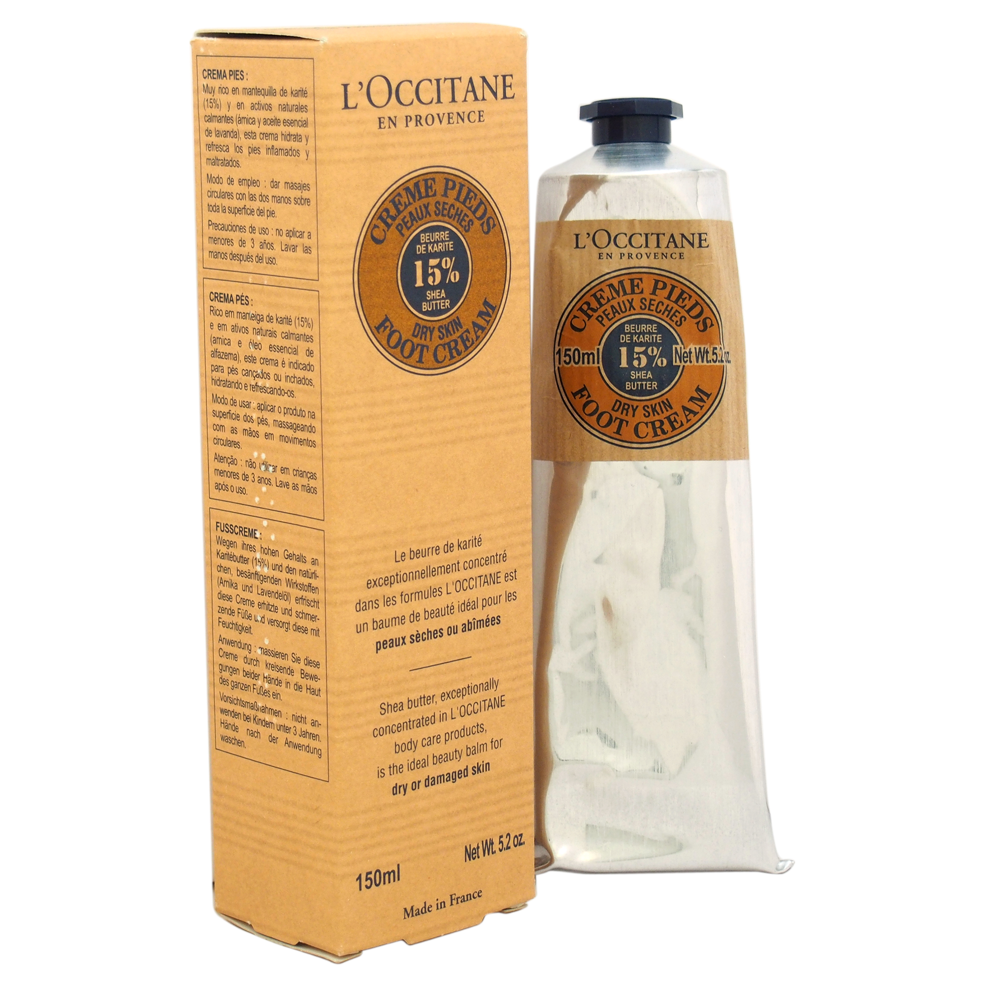 (29 Value) L'Occitane Shea Butter Foot Cream, Dry Skin, 5.2 Oz