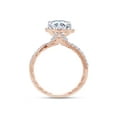 thumbnail image 5 of Oval & Round Cut Lab Created Moissanite Diamond Solitaire Halo Engagement Ring In 14K Rose Gold Over Sterling Silver(G-H Color, 2.00 Carat)-4, 5 of 8