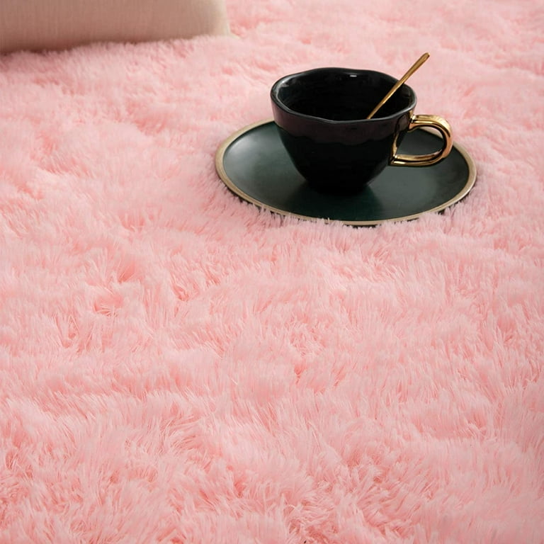 Lochas Soft Fluffy Area Rug Modern Shaggy Rugs for Bedroom Kids Room Nursery Floor Carpets, 2'x 3',Hot Pink, Size: 2' x 3