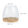thumbnail image 2 of UPOUART 1Set Unique Glass Fish Tank with Wooden Base Hydroponic Plant Terrarium for Home, 2 of 7