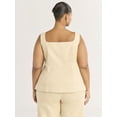 thumbnail image 3 of Scoop Women's and Women's Plus Linen Blend Longline Vest, Sizes XS-4X, 3 of 5