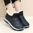 thumbnail image 2 of Fleece Lined Snow Boots for Women Slip On Waterproof Hiking Boots Winter Warm High Top Non Slip Work Shoes Black Size 5, 2 of 8