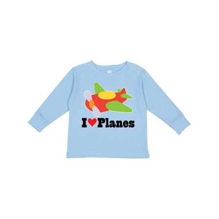 

Inktastic I Love Planes Cute Airplane Gift Toddler Boy or Toddler Girl Long Sleeve T-Shirt
