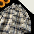 thumbnail image 4 of Ashirexll Mens Shirts Casual, Mens Button up Shirts Short Sleeve, Fashion Plaid Printed Button up Shirts Short Sleeve Casual Turndown Collar Summer Tops, 4 of 5
