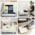 thumbnail image 6 of Large Square Storage Ottoman with Lift Top Tufted Upholstered Ottoman Coffee Table for Living Room, Beige Faux Leather, 6 of 8