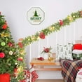 thumbnail image 4 of Waipfaru 6.5ft Pre-lit Christmas Garland, Flocked Christmas Garland with Lights Decorated with Berries, Snowflake for Mantels Parties Tables Xmas Decor, 4 of 7