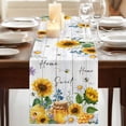 thumbnail image 3 of Table Runners 72 Inches Long Dress Scarves, Yellow Sunflowers Farmhouse Kitchen/Dining Table Runner, Coffee Tablerunners, Elegant Pastoral Floral Watercolor Wooden 14x72 Inch, 3 of 9