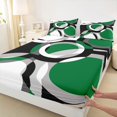 thumbnail image 5 of Castle Fairy Tribal Layered Ring King Sheets 4pcs,Bohemian Circle Segment Bedding,Emerald Gray Black White,1 Flat Sheet, 1 Fitted Sheet and 2 Pillowcases, 5 of 7