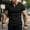 #001-Black, variant on Homeyce Muscle T-Shirts for Men V-Neck Short Sleeve Shirt Slim Fit Workout Longline Gym Athletic T-Shirts Ribbed Solid Color Tops,White M