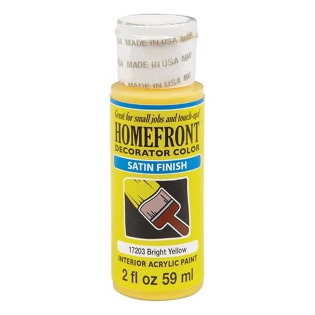 Homefront 17203N 2 oz Decoratior Interior Satin Acrylic Paint in Yellow - pack of 3