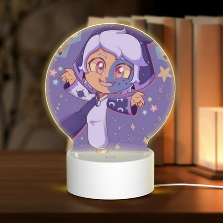 

The Owl House Collector Round Acrylic Night Light USB Cable LED Lamp Base with Touch Control Adjustable 3 Light Modes Nightlight Decorative