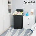 thumbnail image 2 of SpaceAid 110L Laundry Hamper with Lid, Large Tall Clothes Basket Bin, Black, 2 of 6