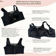 thumbnail image 6 of BIMEI Women Mastectomy Bra Breast Prosthesis with Pockets Wirefree Comfort Plus Size Everyday Bra 2442,Black,48, 6 of 7