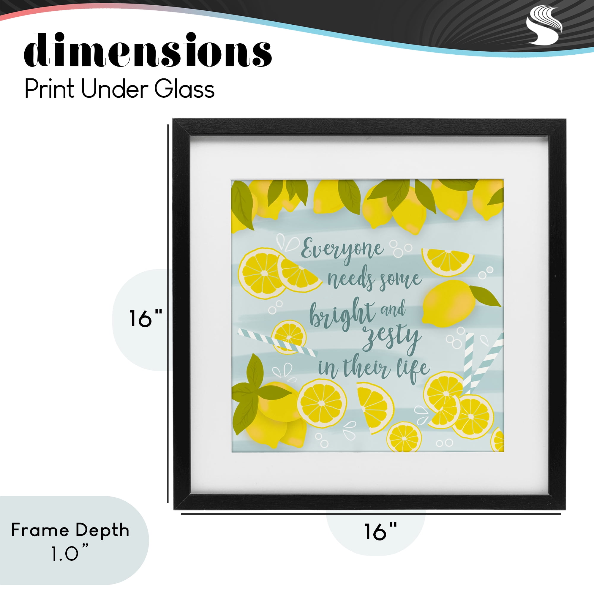 Stupell Industries Everyone Needs Bright & Zesty Black Framed Print Under Glass, design by Anna Quach