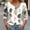 #268-White, variant on Craaazy Sweatshirt for Women Casual Printed Lapel Blouses V Neck 3/4 Sleeve Button Tops Gifts for Women