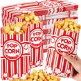 thumbnail image 1 of Bolsas de papel para palomitas Sudaya, 500 unidades, 30 ml, vintage, rojas y blancas, 1 of 7