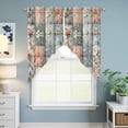 thumbnail image 6 of Elegant Spring Floral Kitchen Window Curtains, Swag Curtains Valance for Bedroom Living Room Bathroom, Summer Botanical Plaid Farmhouse Rod Pocket Window Curtain Block Drapes 2 Panels 28"x36", 6 of 9