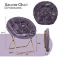 thumbnail image 2 of PERUYQ Foldable Oversized Moon Chairs Set of 2, Large Soft Lazy Cozy Comfortable Faux Fur Round Saucer Moon Chairs Set of 2 for Teens and Adults, Burgundy, 2 of 24