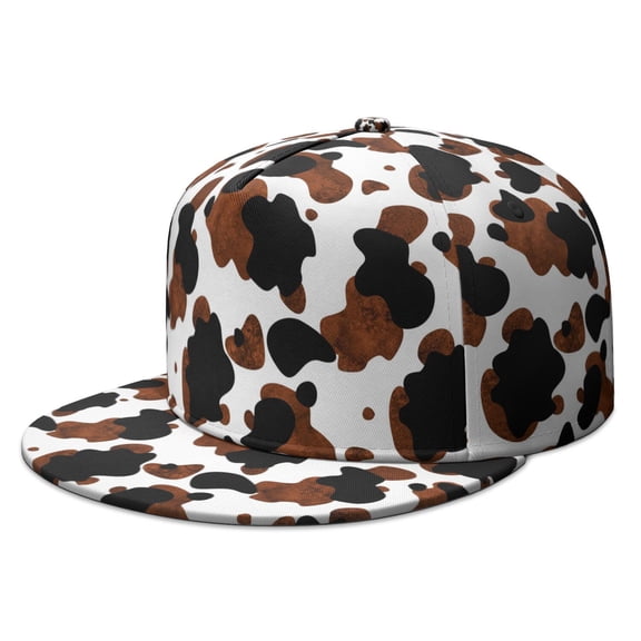 Cute Cartoon Cow Trucker Hat - Trendy Flat Visor Cap for Casual Daily Wear | Country Style Pattern