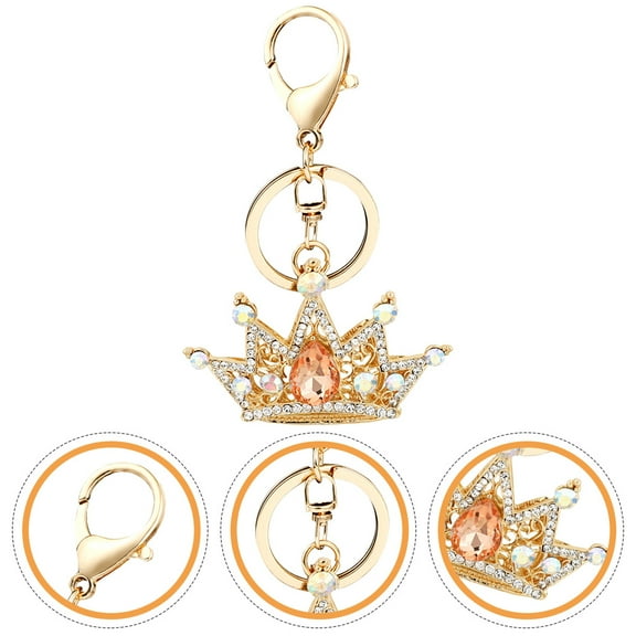 EXHUMKY Cute Key Chains Crown Keychain Pendant 1Set Decoration Zinc Alloy for Family and Friends