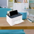thumbnail image 1 of Organizador de papel y caja de pañuelos para escritorio | Mesa de centro multifuncional con control remoto | Organizador de escritorio compacto con ranura para teléfono para sala de estar y oficina, 1 of 7