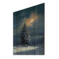 thumbnail image 2 of Designart "Frosty Calm Pines II" Landscapes Print on Natural Pine Wood, 2 of 5
