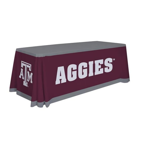 Texas A&M Aggies 6' College Sports Printed Table Throw - NCAA Licensed - Polyester Draped - School Tablecloth (Maroon, White, Gray)