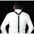 thumbnail image 3 of Hulara Leather Suspenders Men / Women Adjustable Back Y Design Dress Up Suspenders For Grooms/ Wedding/ Gift&nbsp; Men Suspenders With Heavy Duty Clips Black Suspenders, 3 of 5