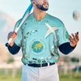 thumbnail image 6 of Daiia Travelling on Airplane Mens Baseball Jersey Button Down Shirts Short Sleeve Sports Uniforms-Small, 6 of 9