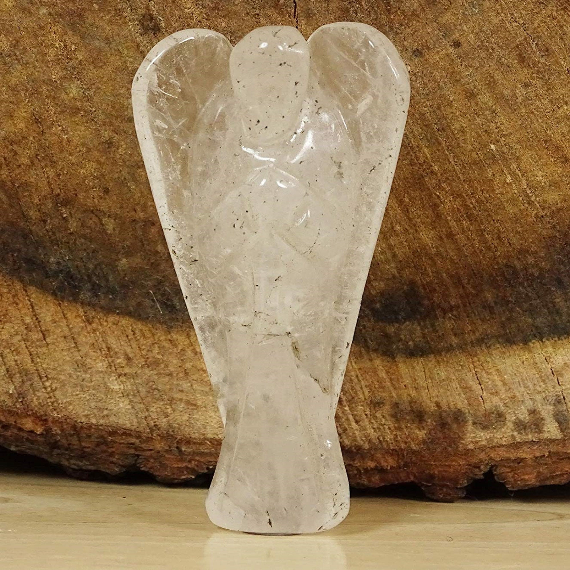Hand Carved Pocket Crystal Guardian Crystal Quartz Angel healing Reiki Figurines 