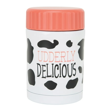 Steel Storage Containers - Udderly Delicious Cow Print 12oz Insulated Stainless Steel Food Storage Container