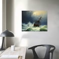 thumbnail image 3 of Nawypu  Ivan Aivazovsky Canvas Art Print - Ship in the Stormy Sea Painting - Ocean Wall Art - Vintage Poster Sailing Ship Picture Cool Wall Decor for Hotel Office Decor Unframed (12x16in/30x40cm), 3 of 4
