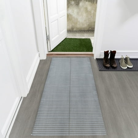 Ottomanson Multi Grip Ribbed Clear Runner Rug Hard Floor Protector Mat (26" X 6')