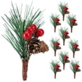 thumbnail image 2 of Artificial Pine Cone Pendant Christmas Picks Mini PVC DIY 10pcs Florist Decoration Home Decor Simulation Berry, 2 of 6
