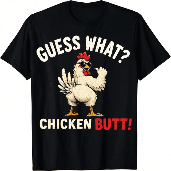 Funny Chicken Graphic Tee Men Women Chicken Butt Gift Unisex T-Shirt