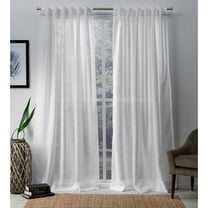 Exclusive Home Bella Sheer Hidden Tab Top Curtain Panel Pair, 54"x108", White