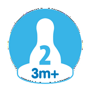 Dr. Brown's Natural Flow Level 2 Narrow Baby Bottle Nipple, Medium Flow, 3m+, 100% Silicone, 2-Pack