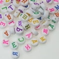 thumbnail image 2 of U8MO 250 White with Color Acrylic Assorted Russian Alphabet Letter Coin Beads 4X7mm, 2 of 5