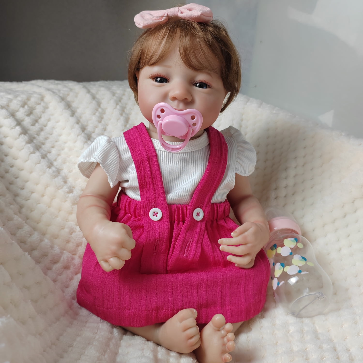 18in Reborn Baby Doll Lifelike Waterproof Newborn Baby Girl Dolls Full Body Vinyl Doll Gift Toy
