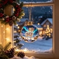 thumbnail image 6 of Diceymbol White Ram Aurora Borealis Christmas Ball Ornament, 3.15 In Plastic Hanging Decoration with Arctic Winter Landscape Artwork, 6 of 6