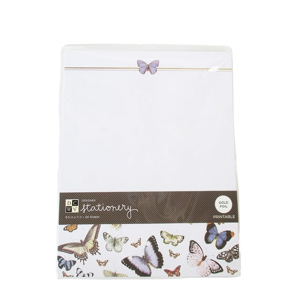 Gold Foil Butterfly Stationery Printing Paper - 24 Sheet