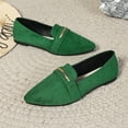 thumbnail image 4 of Viluyesy Womens Flats Shoes, Slip-On Pointed Toe Soft Sole Dressy Work Office Flats Green US9.5, 4 of 7
