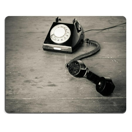 Wooden Moose POPCreation Old retro phone with rotary disc on wooden table grunge Mouse pads Gaming Mouse Pad 9.84x7.87 inches ()