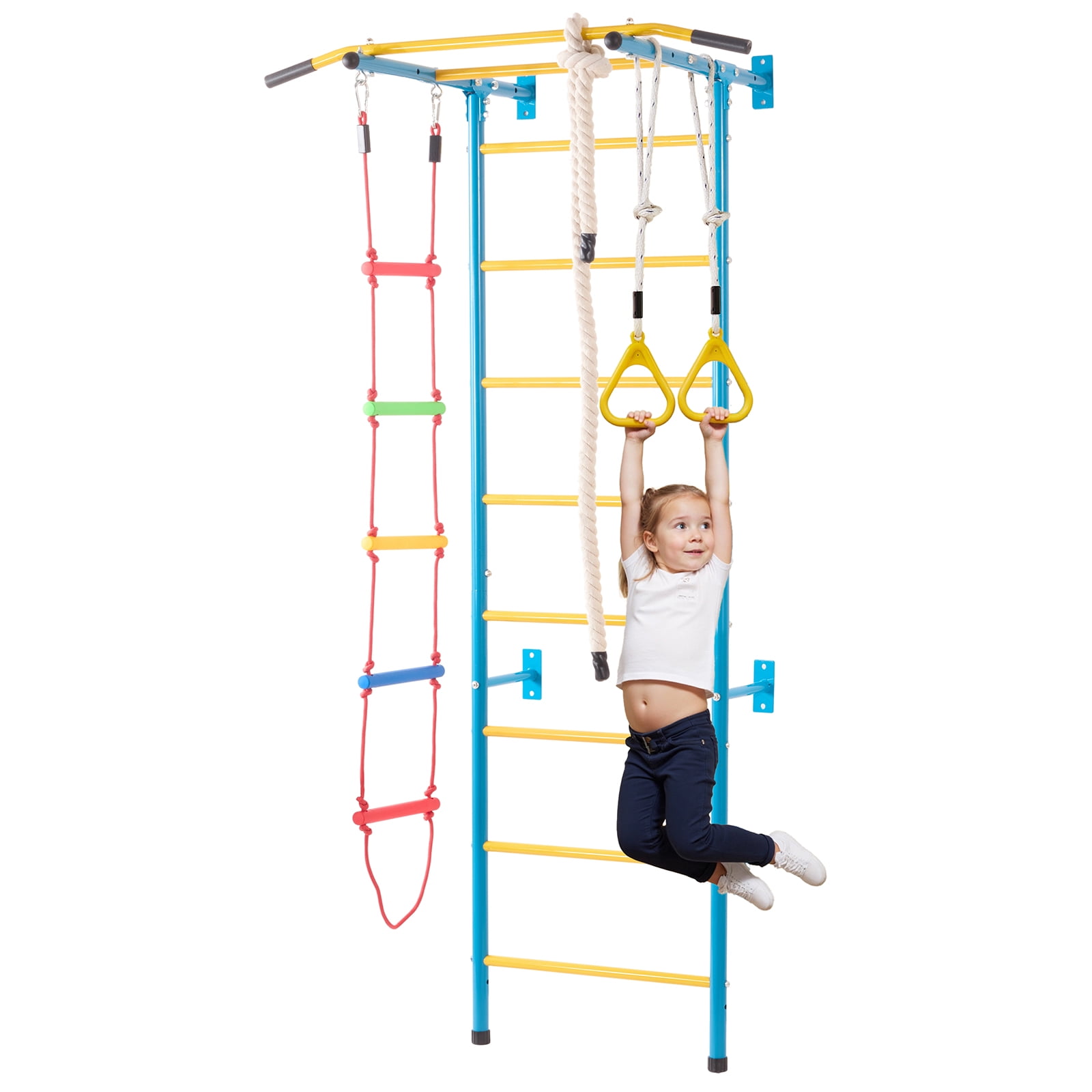 KFFKFF Indoor Play Gym for Young Kids, 5-in-1 Carbon Steel