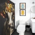 thumbnail image 5 of Farmhouse Highland Cow Funny Cattle And Flower Waterproof Polyester Quick-Drying Shower Curtain for Bathroom with 12 Hooks, 5 of 8